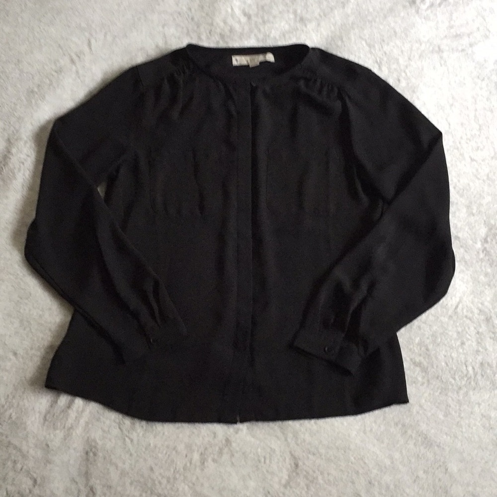 Ann Taylor Black Button down Blouse